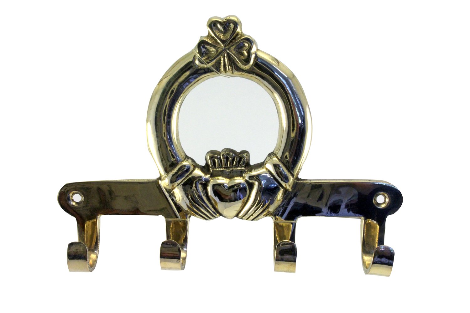Liffey Artefacts Brass Irish Claddagh Key Rack