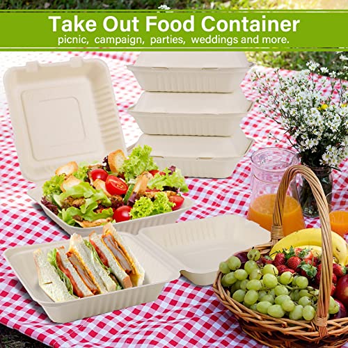 greensight 9X9 Compostable Clamshell Take Out Food Container 100 Pack by greensight - Used condition - Image 2