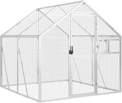 Large Bird Cage Aluminium Aviary 1.79x2x1.85 m Outdoor Parrot Enclosure with Lockable Door and Window