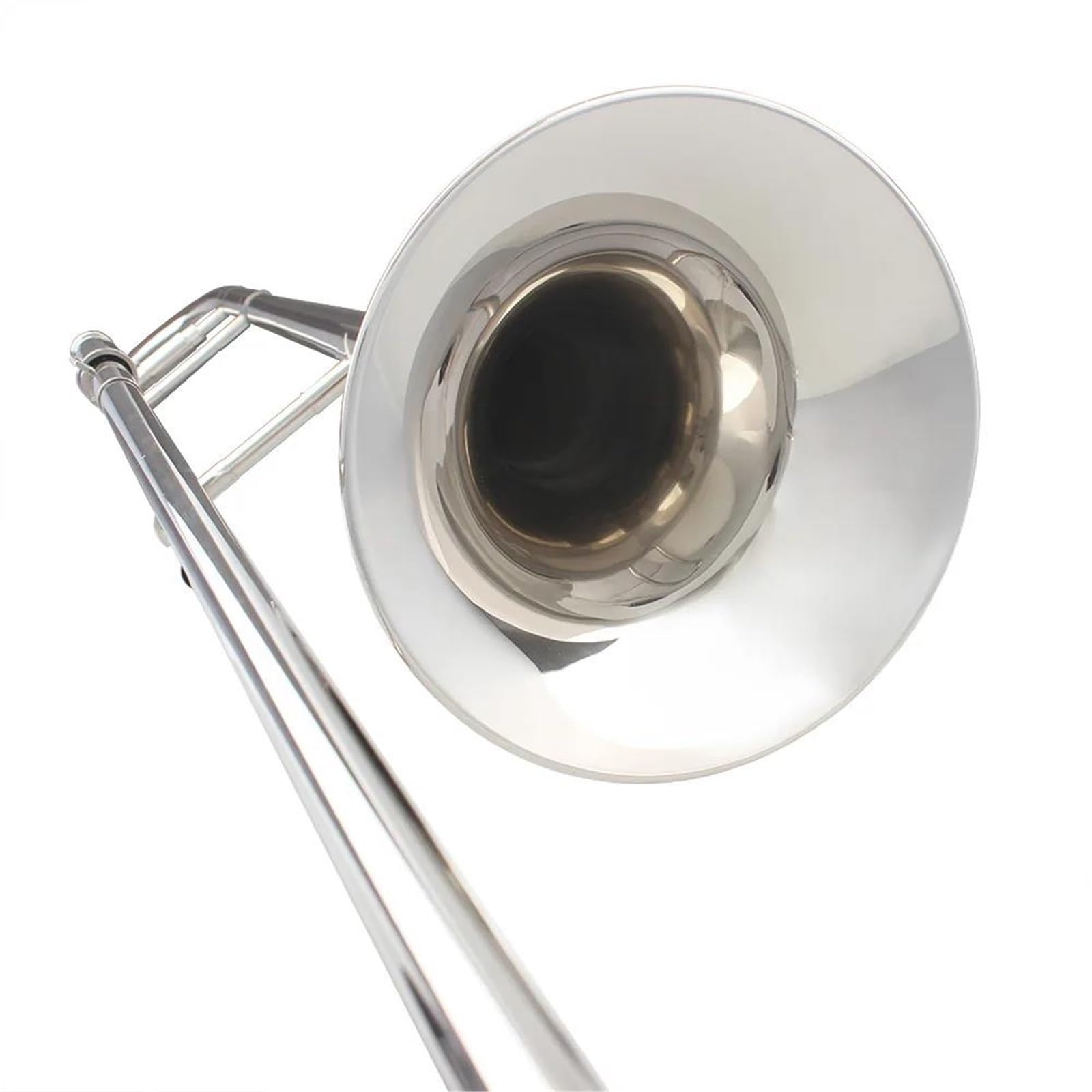Standard Puzon Instrumenty Muzyczne Puzon Bb Lakierowany Srebrny Korpus Mosiężny Zestaw Altowy Z Torbą Do Przechowywania Akcesoria Pręt Tłumika(Trombone set)