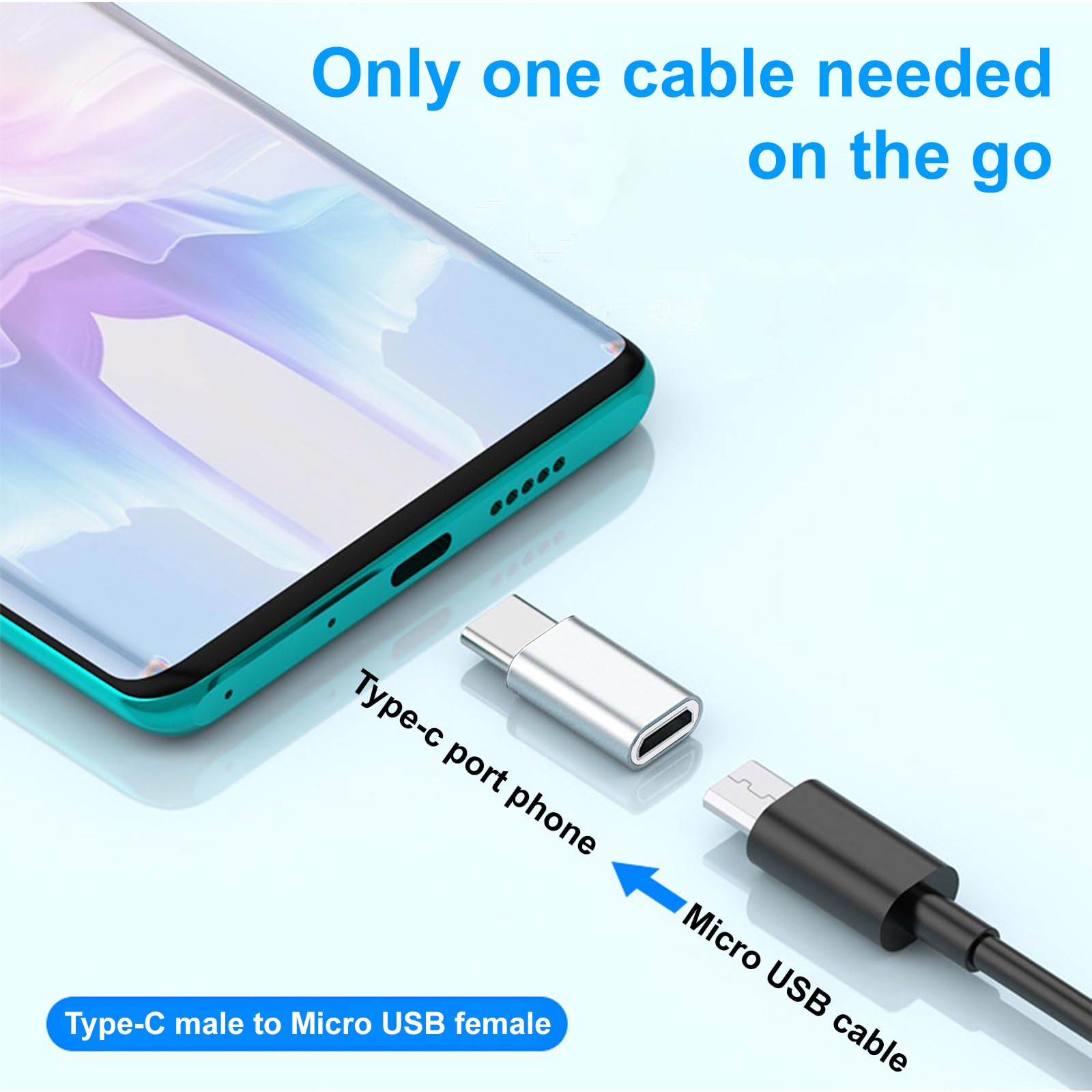 SELIACR USB C Adapter (6 Pack), USBC Male to Micro Female, USBC Female to Micro Male, Type C to Mini USB, Compatible with Smartphones, Tablets & Other Devices (Black & Silver)