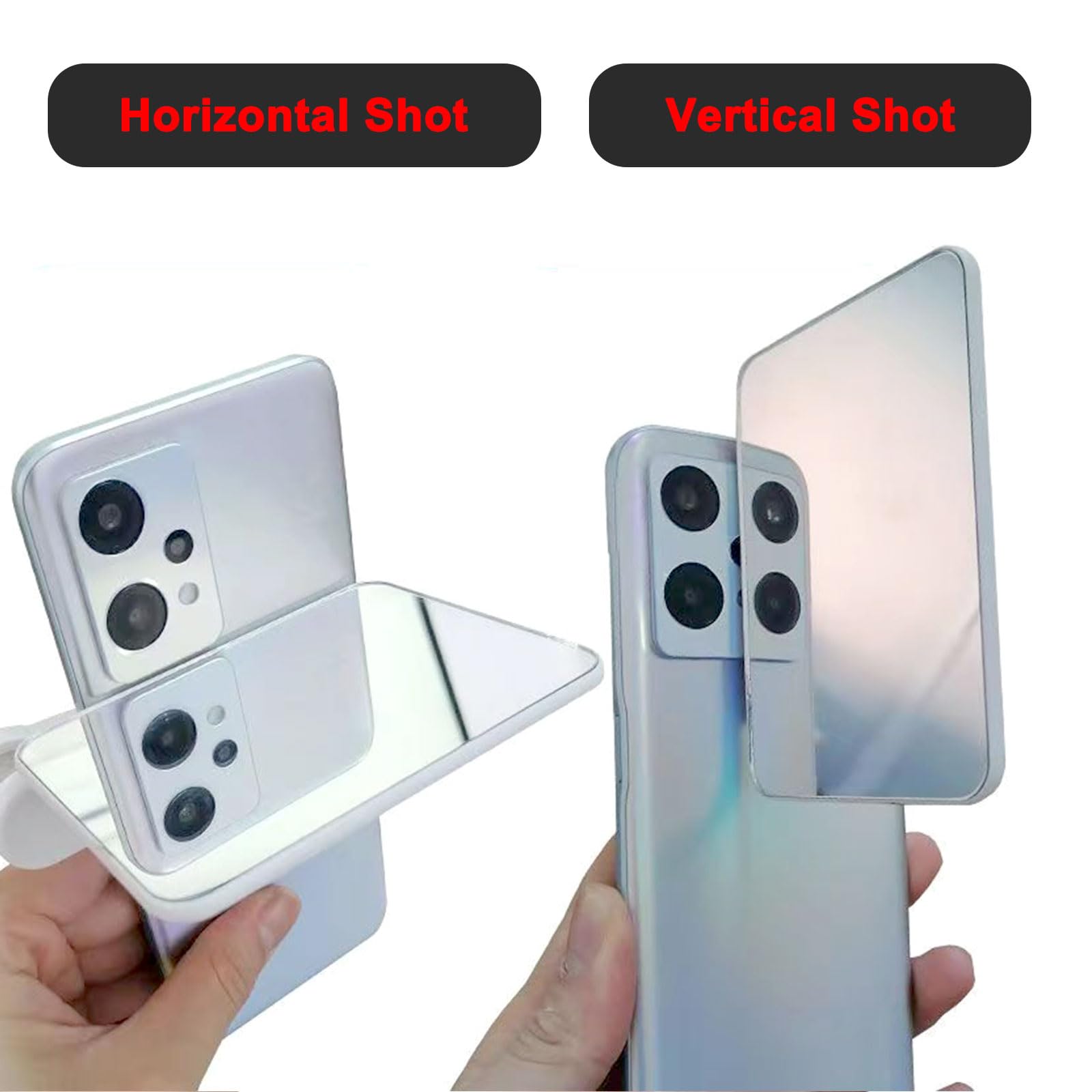 Miroir Selfie Wondsea Pour Caméra Arrière - Clip Réglable - Noir - Pour Téléphone Portable