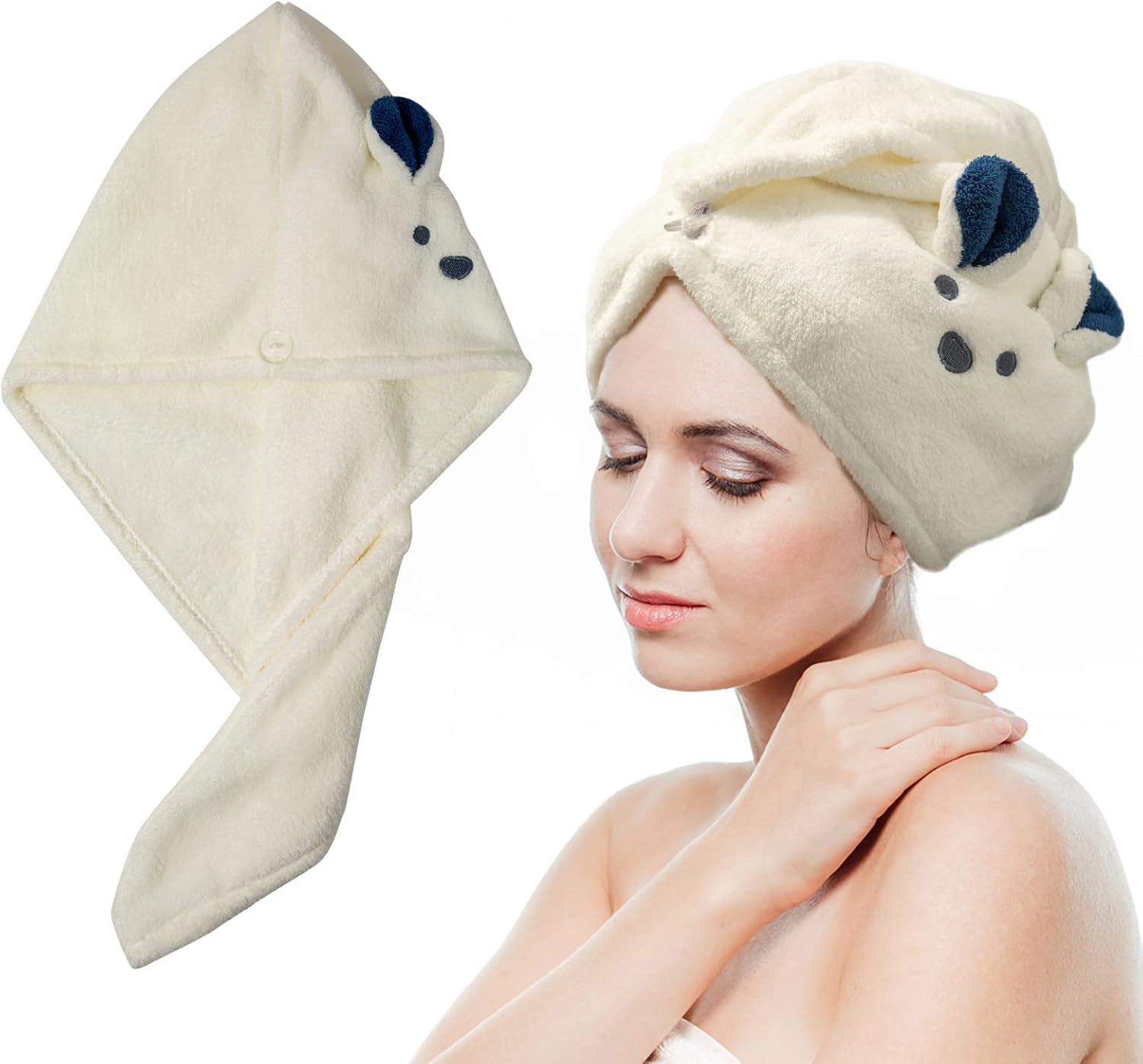 Microfiber Cute Hair Towels Super Absorbent Hair Drying