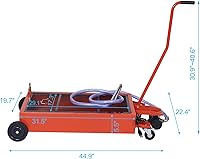 Vista 9 de Henf Bandeja de drenaje de aceite con bomba eléctrica, escurridor de aceite portátil de perfil bajo para camión, bandejas de aceite con mango en L