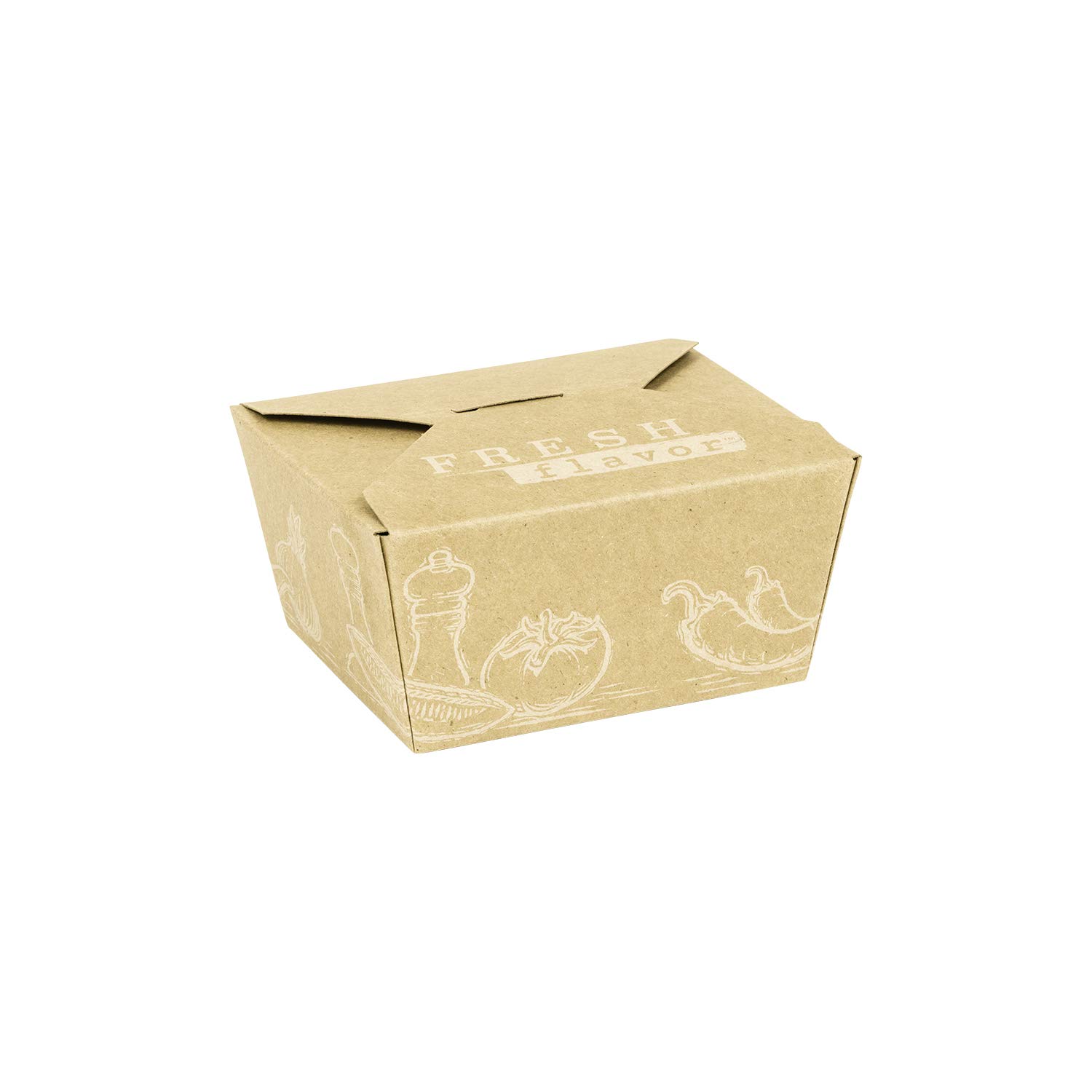 196151743 Compostable Innobox Edge #1 Take Out Container, Kraft, 22-fl oz, 4.4" x 3.6" x 2.5" (Pack of 180)