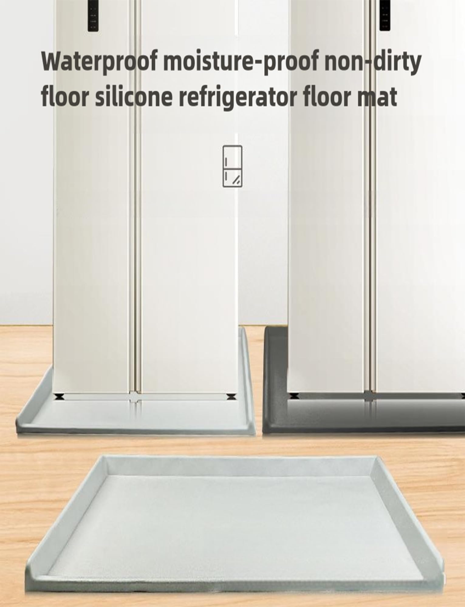 Alfombrilla de silicona con bordes elevados para evitar fugas de agua y daños en el suelo para equipos eléctricos como máquina de hielo, aire acondicionado portátil, humidificador y mini refrigerador
