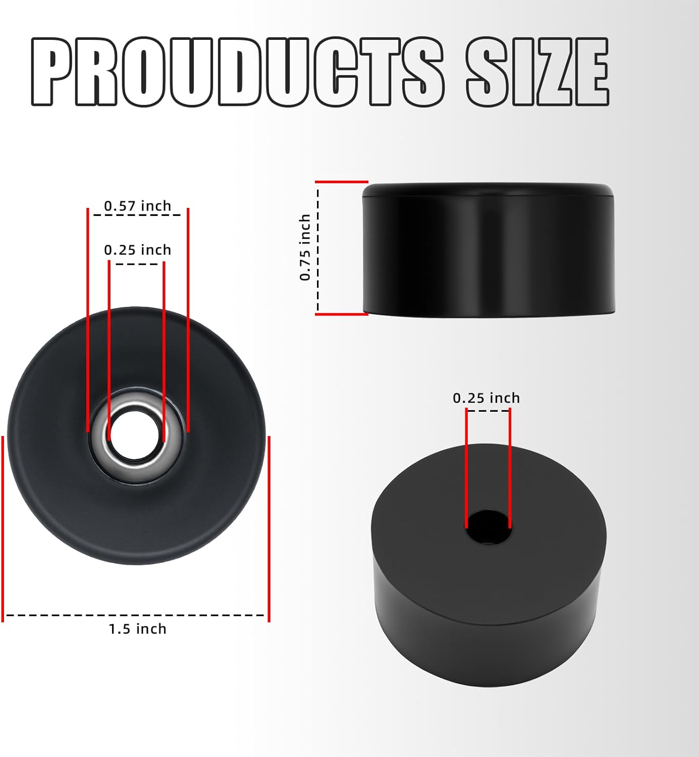4-Pack 192310GS Rubber Vibration Dampening Feet - Direct Replacement for Coleman Powermate 092-0026 E106661 Fits Most Air Compressors, Generators & Pressure Washers Anti Vibration Foot Pad