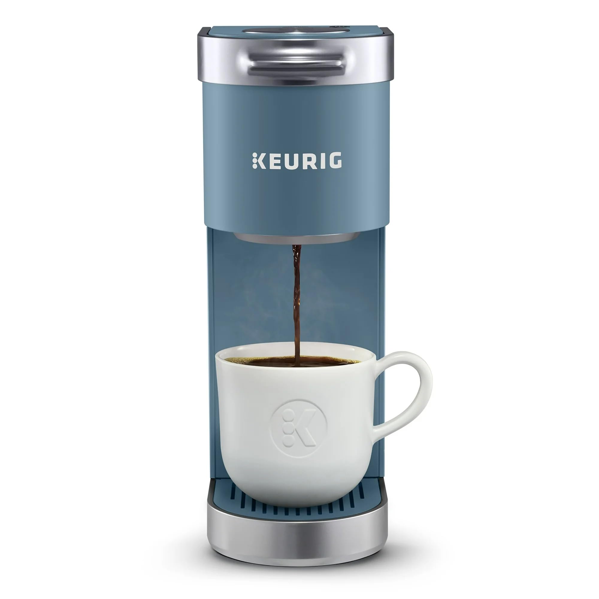 Keurig K-Mini Plus Maker Single Serve K-Cup Pod Coffee Brewer, Comes with 6 to 12 Oz. Brew Size, Storage, and Travel Mug Friendly, Cardinal Red (Renewed)
