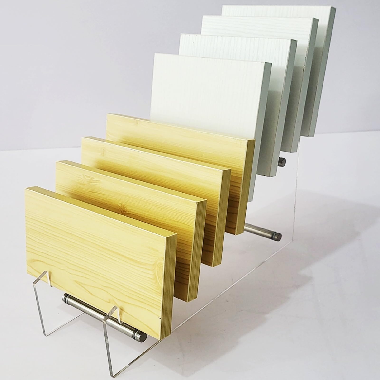 Präsentationsständer für Bodenfliesen aus Acryl mit 8 Kartenfächern, Probenhalter für Steinmuster auf Arbeitsplatten, Probenhalter für Fliesen und Holzböden, Präsentationsständer für Keramik