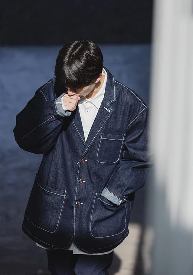 TAILORED デニムジャケット Amazon | [TYYRBMG] テーラードジャケットメンズ デニムブレザー