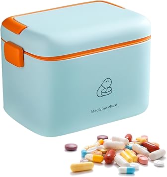 Medicine Storage Box,Medicine Box,Medicine Storage,Medicine Cabinet Organizer,Medicine Organizer,Medication Organizer,Medication Organizer Storage,Medicine Organizer Light Blue, S