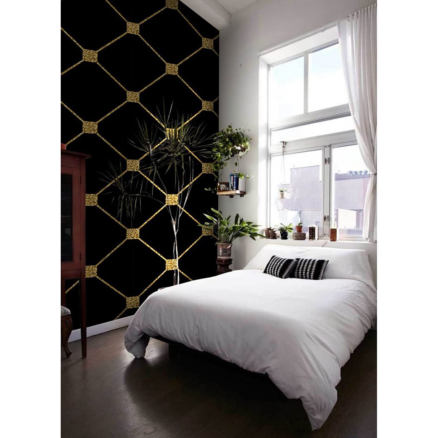 Fotomurale decorativo de entretela premium Coloray Golpe de oro de 208x146 cm