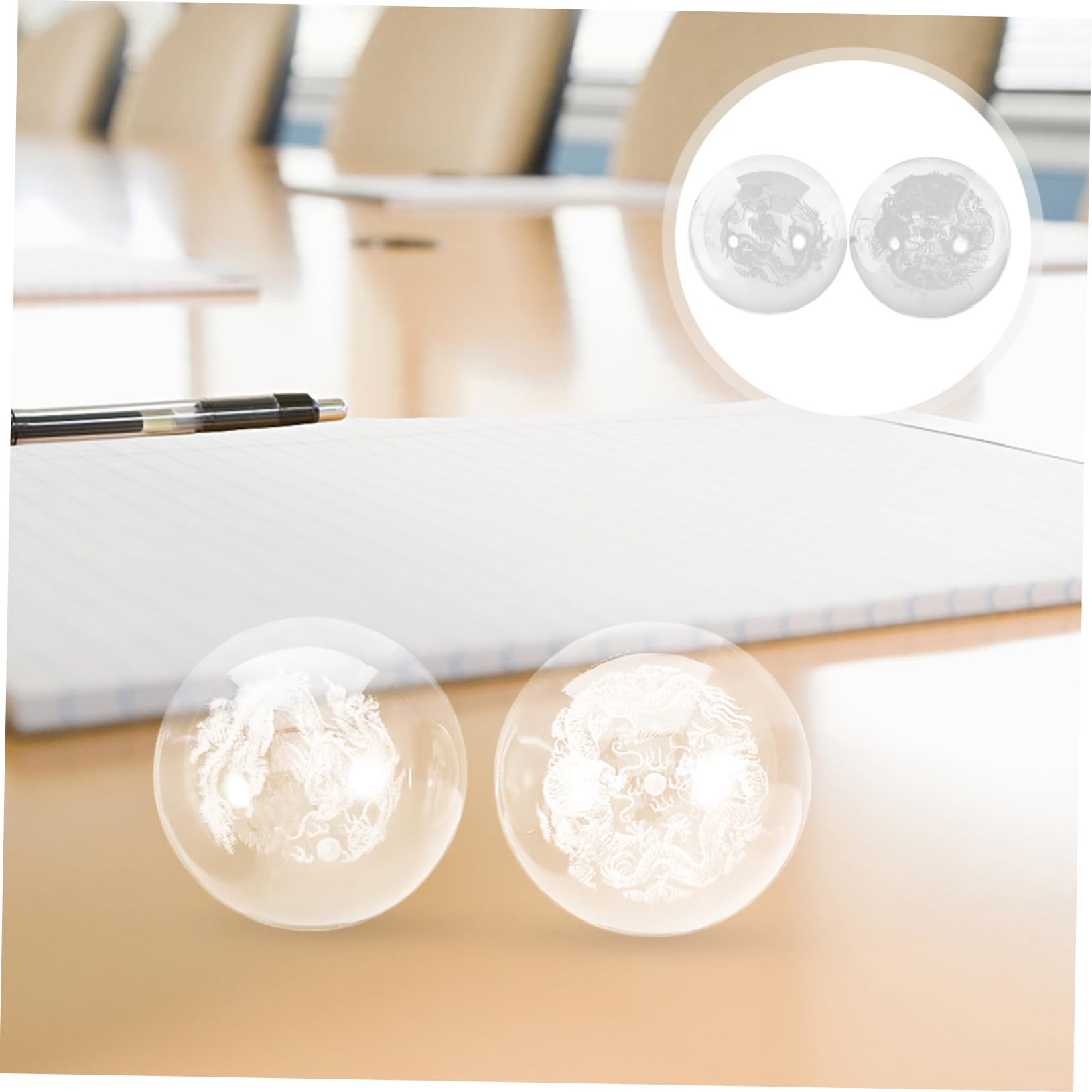 5 Series Bola De Masaje Pelota Gimnasia Cristal Ball Cristalball Bolas De Cristal Bolas De Masaje Para Ejercicios De Manos Masajeadores De Manos Al Aire Vidrio 2 Piezas X 5