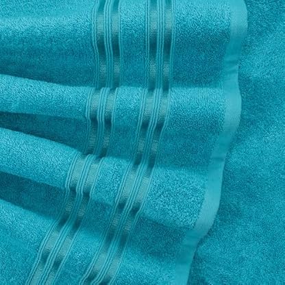 Hammetex 6 teiliges Handtuch Set, 100% Baumwolle Weich Saugstark Qualität Handtücher Set, 2 Badetücher 70x140 cm, 4 Handtücher 50x100 cm, Türkis – Bild 7