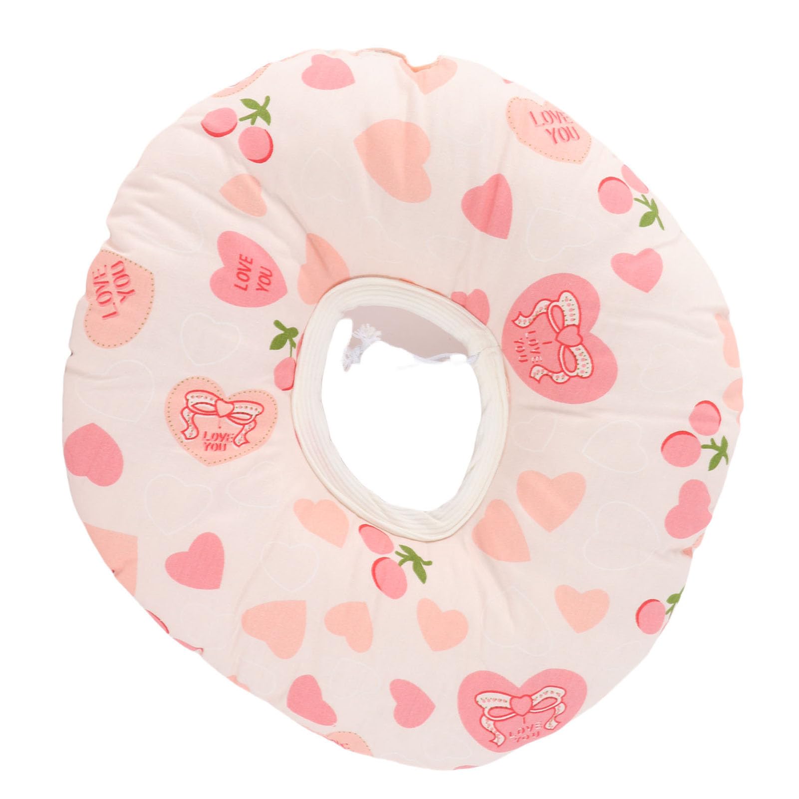 Generic Poduszka do Przekłuwania Uszu Donut Bawełniana Nausznik 12,6" Poduszka Wspierająca dla Osób Podróżujących na Boku, w Akademiku (Jasnoróżowy kształt serca)