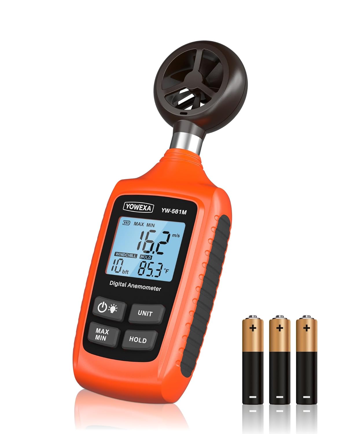 Digital Anemometer, YOWEXA Portable Wind Speed Meter with Backlight Screen, Air Flow Tester Supports Wind Chill Alert, Wind Checkers for Hunting HVAC Drone Sailing Golf Shooting