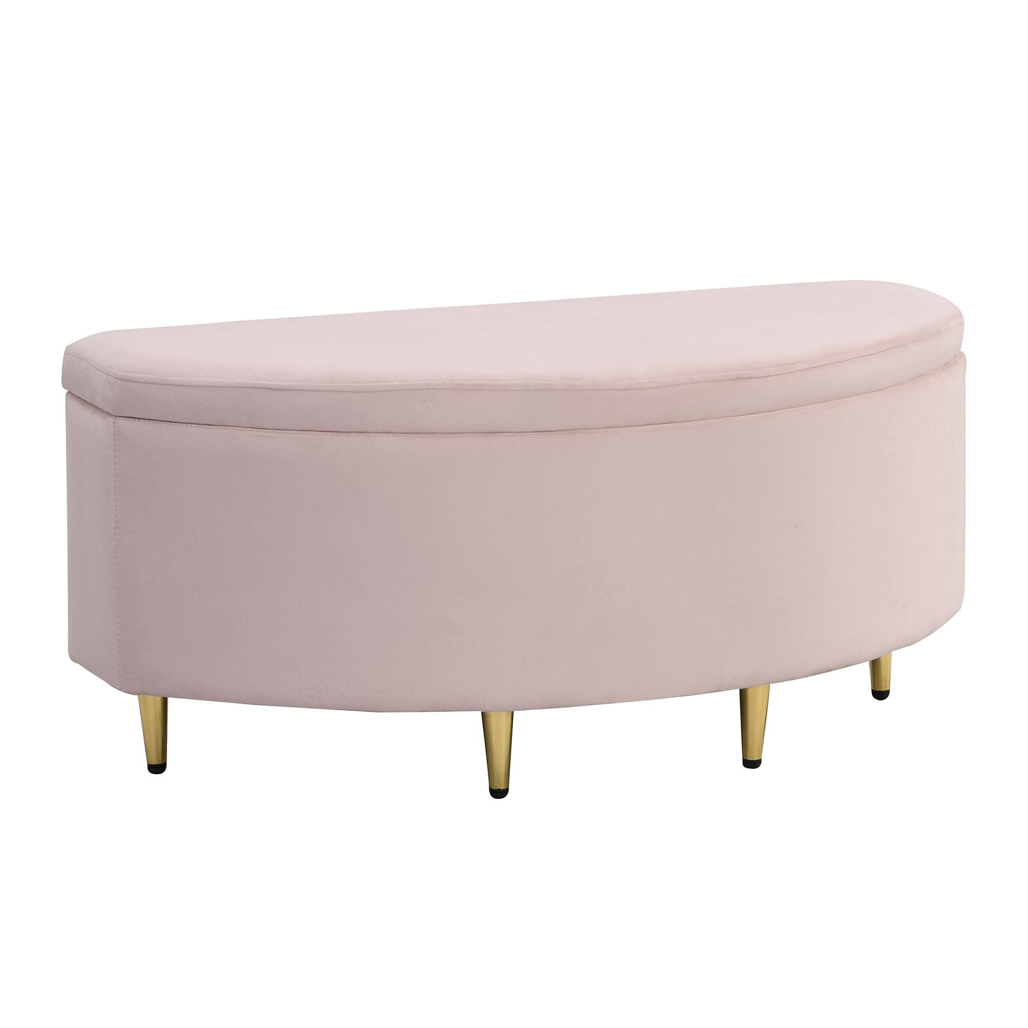Panca imbottita con contenitore in velluto, con vano portaoggetti, poggiapiedi con gambe in metallo, adatta per corridoio, soggiorno, camera da letto, 90 x 40 x 42 cm, rosa