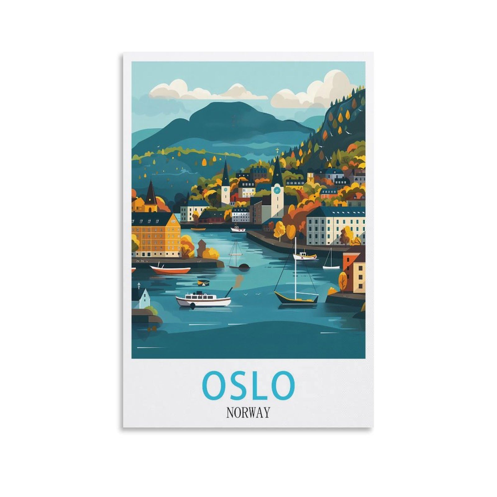 Vintage Metal Tin Sign for Cafe Oslo Norway Vintage Signs Home Kitchen Rustic Travel Metal Signs Wall Art Decor 20x30cm