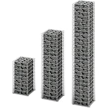3 Piece Gabion Set Galvanized,Galvanized Steel Wire Fencing Decorative Mesh Fence for Garden Backyard Outdoor Landscape Wire