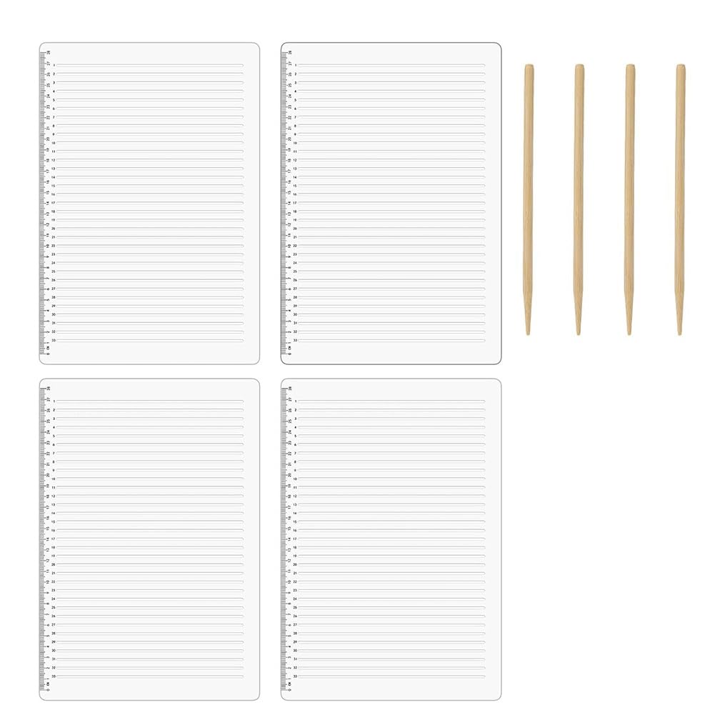 Littimoon Line Stencil Template 11 Inch Scale Writing Ruler for Journaling Spacing,Lettering Guide 4Pcs Straight Line Stencils
