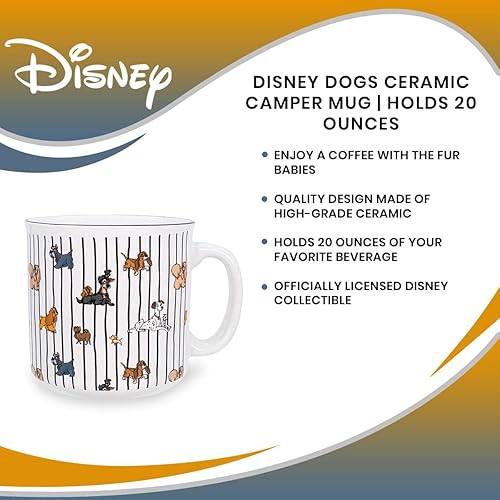 Miniatura 6 de Disney Taza de cerámica para cámper de perros, taza de café de viaje sin BPA para expreso, cafeína, cacao, té, taza de fogata para exteriores