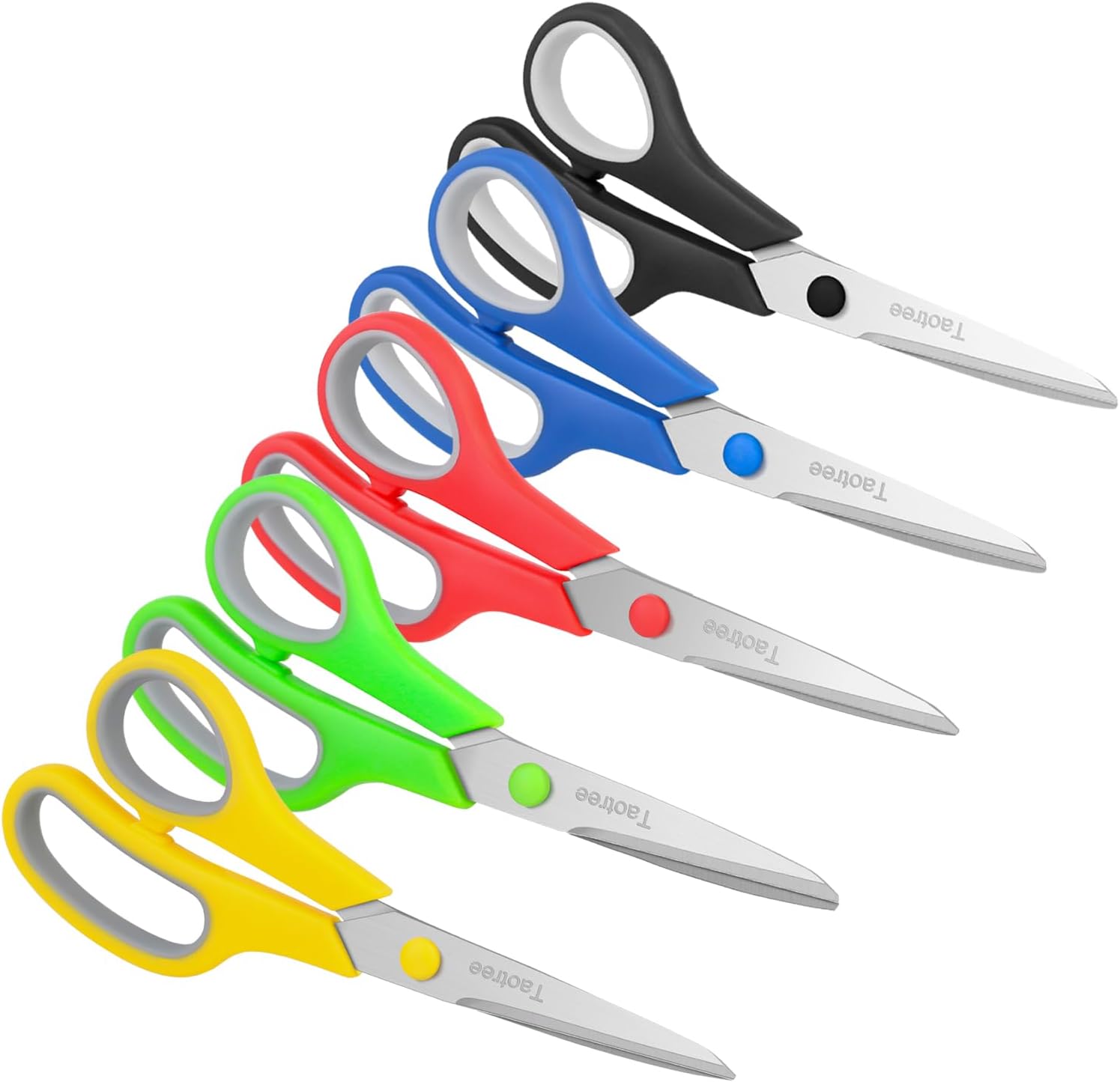 Scissors for Office, Taotree 8" Scissors All Purpose Bulk of 5-Pack, Middle School Supplies Student Teacher Classroom, Sharp Craft Shears for Office Home Sewing Fabric, Right/Left Handles, Same S