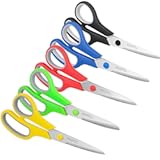 Scissors for Office, Taotree 8" Scissors All Purpose Bulk of 5-Pack, Middle School Supplies Student Teacher Classroom, Sharp Craft Shears for Office Home Sewing Fabric, Right/Left Handles, Same Size