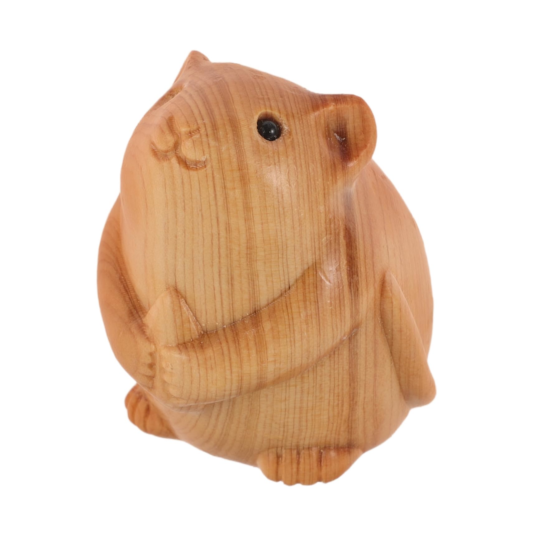 Abaodam Wooden Hamster Statue Cute Animal Figurine Compact Home Decor Unique Water-resistant Desktop Ornament Hamster Lovers and Collectors