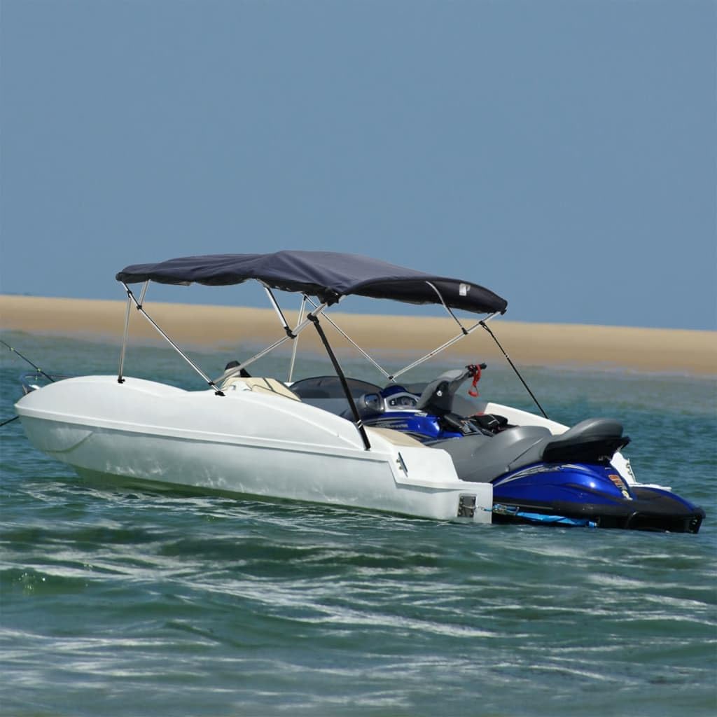 vidaXL Bimini di Prua Pareti Laterali Rete 4 Archi 243x(185-198)x137cm, bimini per imbarcazione, tendalino per barca, copertura per imbarcazione