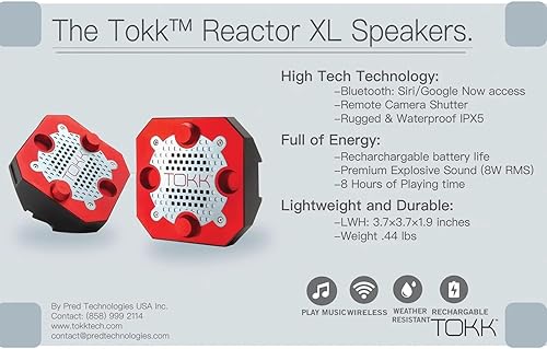 Miniatura 9 de TOKK Reactor XL - Altavoces estéreo inalámbricos portátiles Bluetooth - Negro