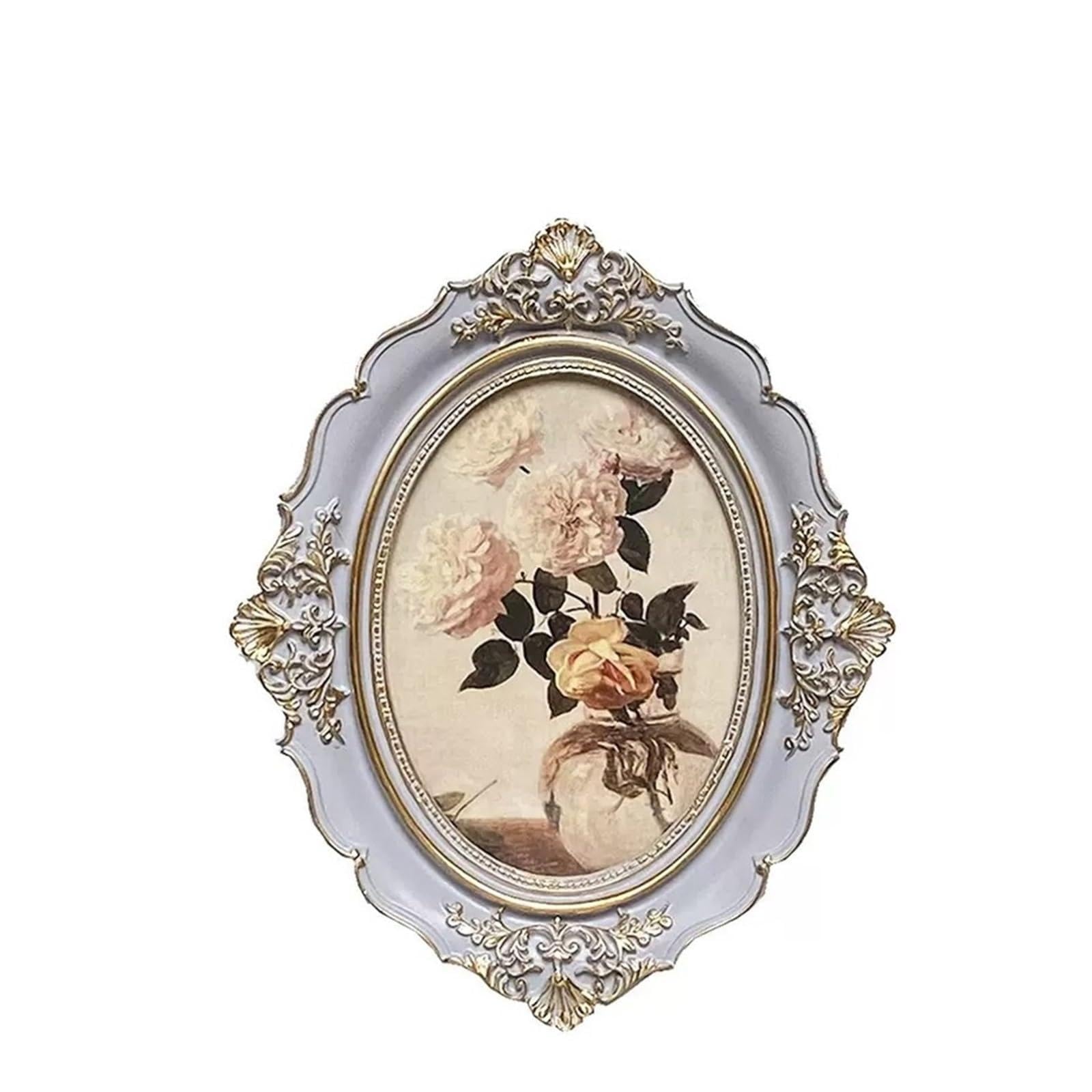 Uway B7 Inch Nostalgic European-Style Carved Resin Photo Frame Can Be Placed Or Hung Perfect For Decorating Your Wall For Home Decor(B7 Inch)