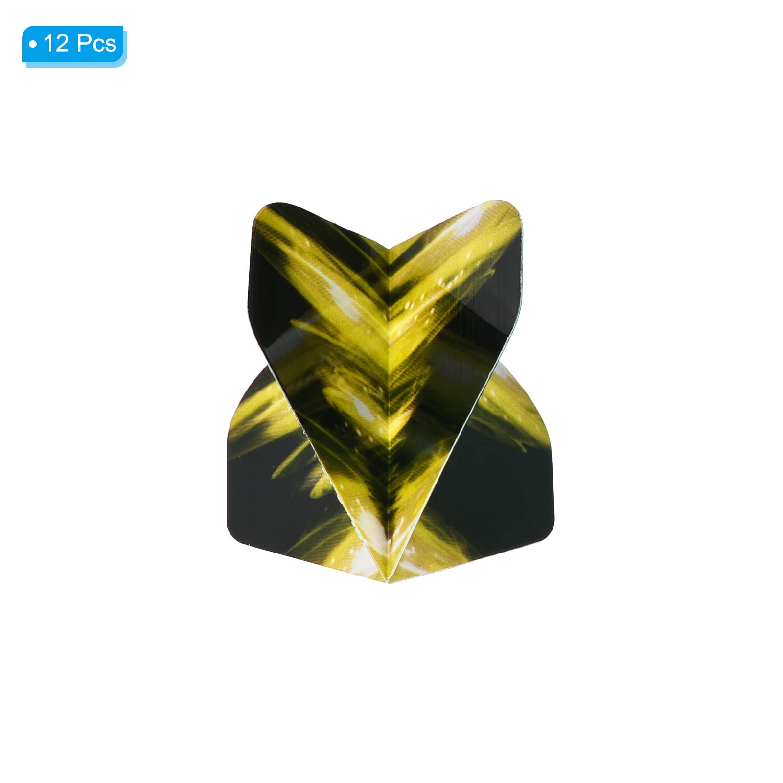 PATIKIL Dart Flights, 12 Pack PET Standard Darts Accessories Replacement Parts for Soft Tip Steel Tip Black, Yellow - Image 3