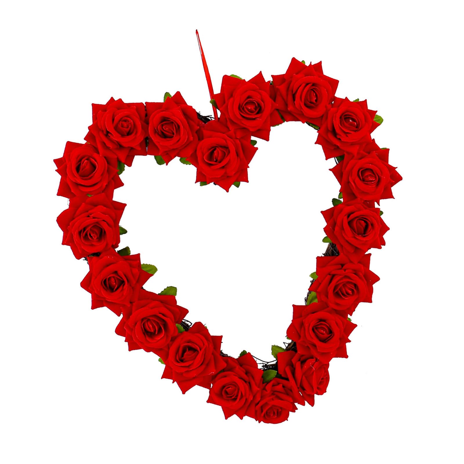 Rose and Heart Wreath for Door Decoration Realistic Silk Flower for Indoor and Outdoor Use Daily Casual Use Bedroom Wall Hanging