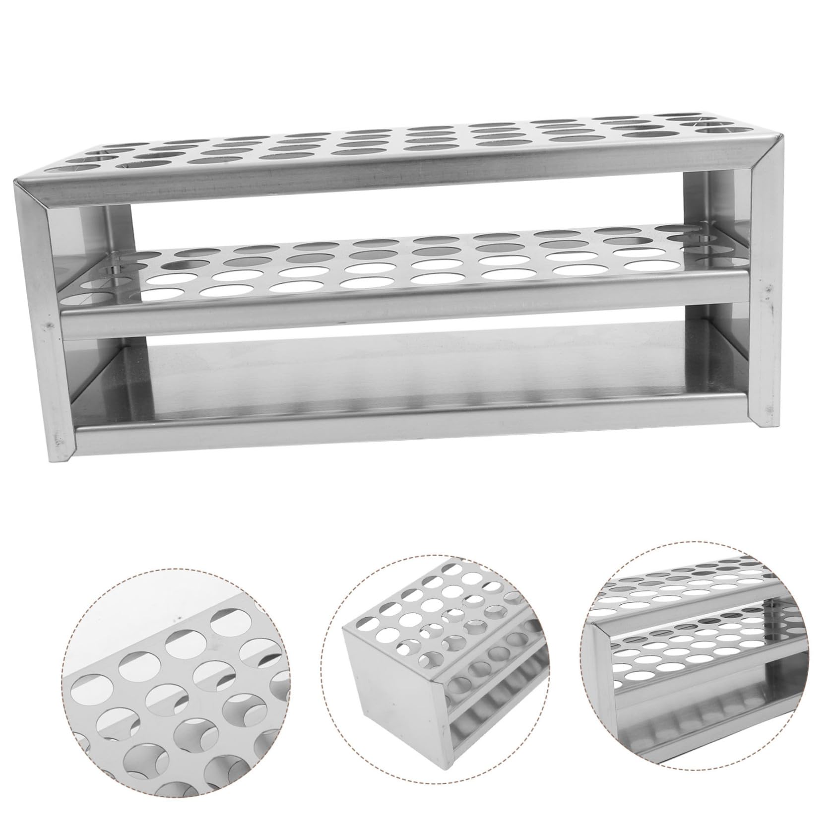 SOLUSTRE 5pezzi Per Provetta Inossidabile Organizzatore Per Resistente Temperature Per Esperimenti e Conservazione