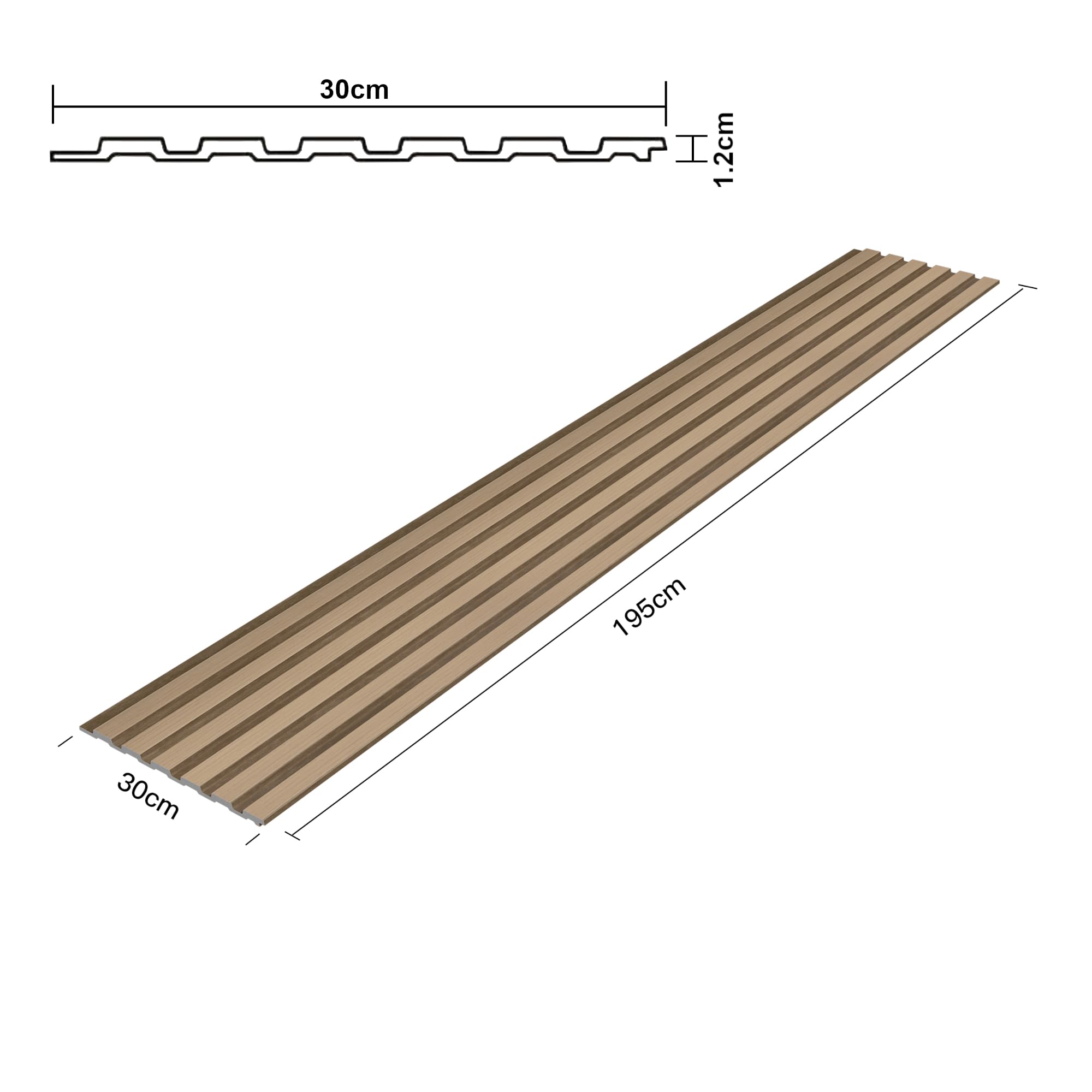 NEU.HOLZ Juego de 10 Paneles Decorativos para Pared Borger Estilo Escandinavo Panel de Pared 3D Set de 10 Paneles de Listones para Salón Dormitorio Poliestireno 195 x 30 x 1,2 cm - Efecto Roble Claro