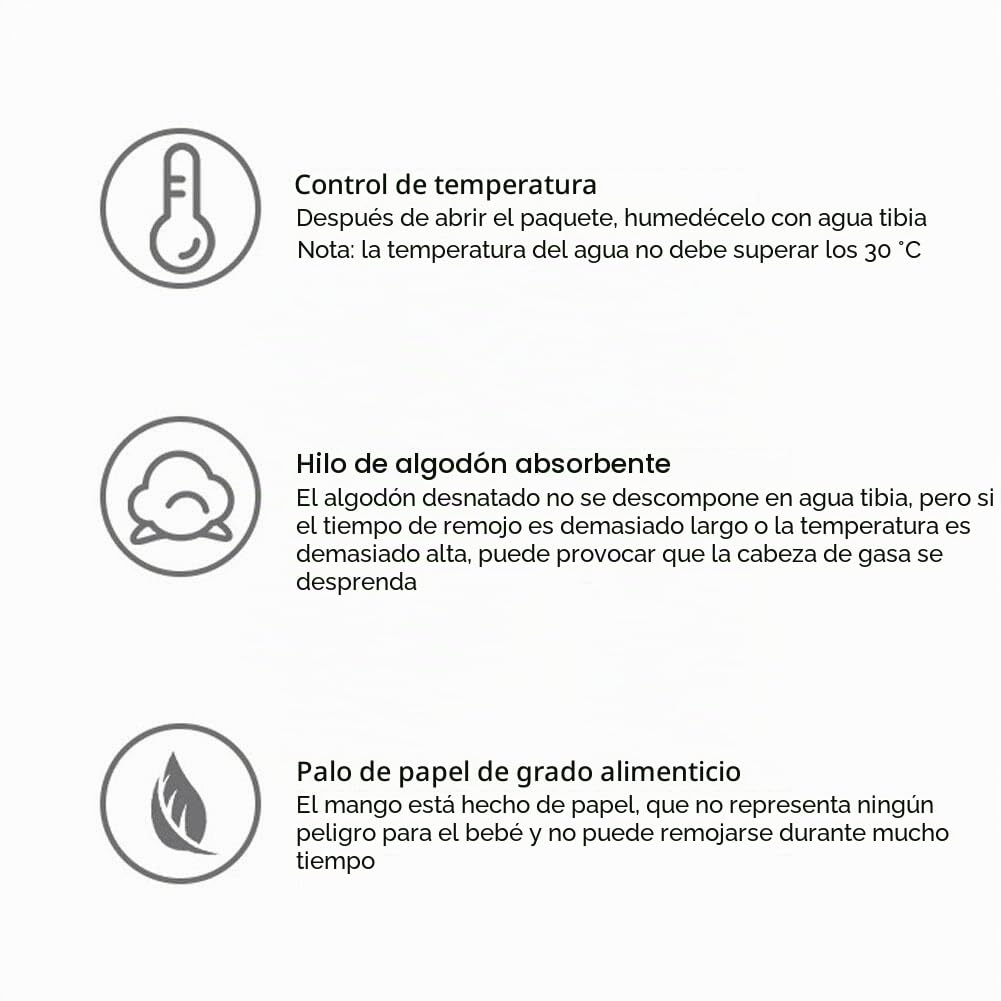 Limpiador de lengua para bebé recién nacido, 30 unidades limpiador bucal para bebe, cepillo de dientes de gasa suave, cepillo de dientes para recién nacido, cuidado dental para bebés de 0 a 36 meses