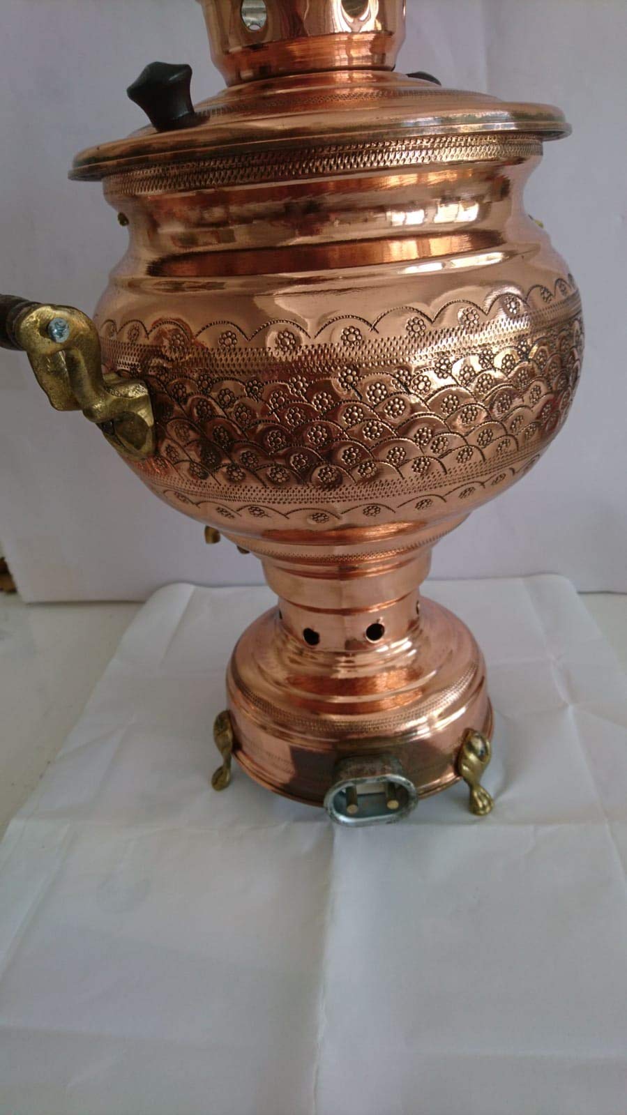(taches) EU Plug 220 V Cuivre Samovar Théière électrique Fabriqué à la main en cuivre véritable Samovar (220 v Besoin du convertisseur pour 110 v)