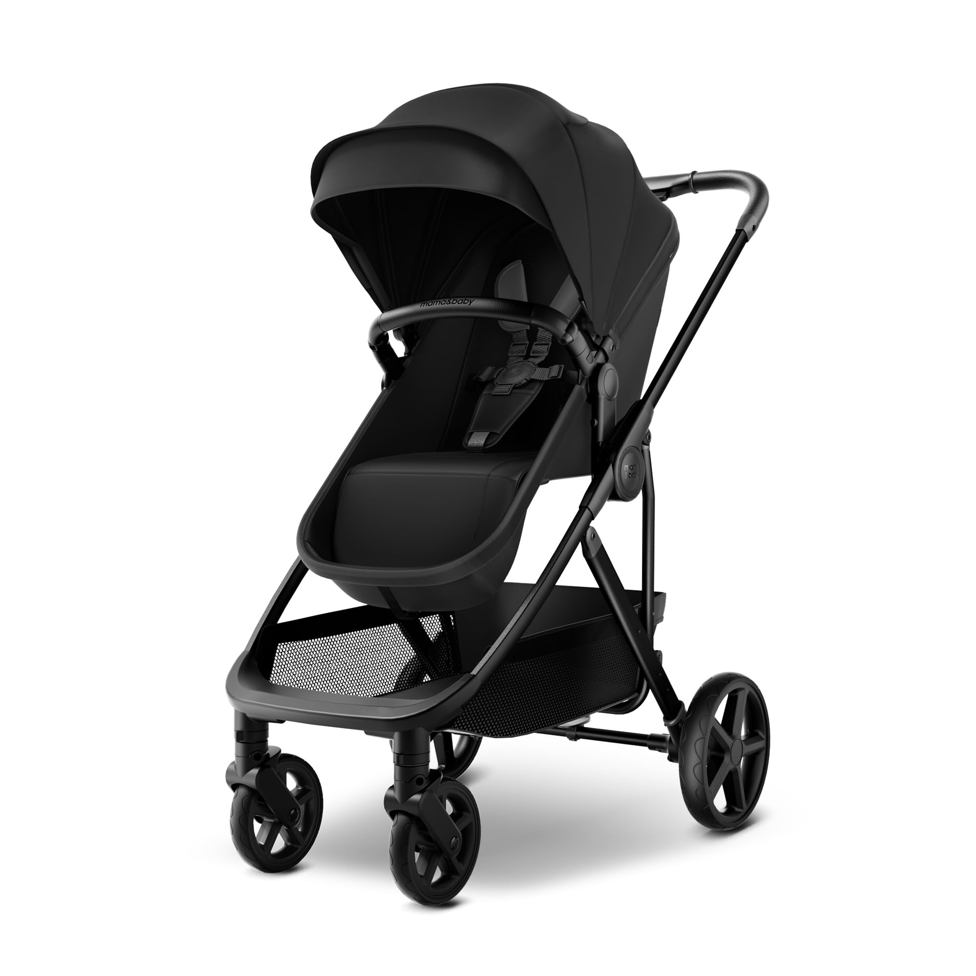 MAMA & BABYRovee Bassinet Baby Stroller, 2-in-1 Foldable Infant Stroller with Reversible Seat, UPF 50+ Canopy, All-Terrain Wheels for On-The-Go Families