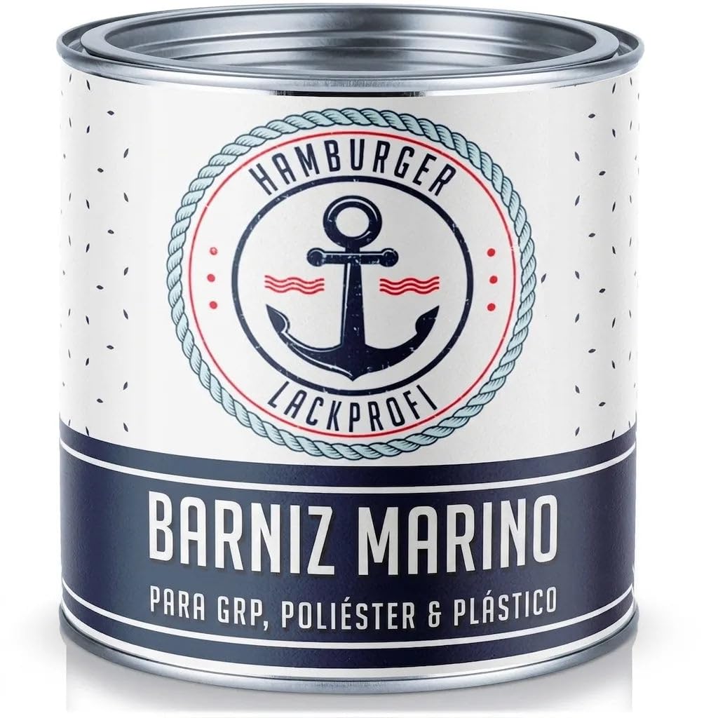 Barniz marino 2K brillante azul noche RAL 5022 azul para GFK/plástico/poliéster barniz de yate pintura náutica (1 L) Hamburger Lack-Profi