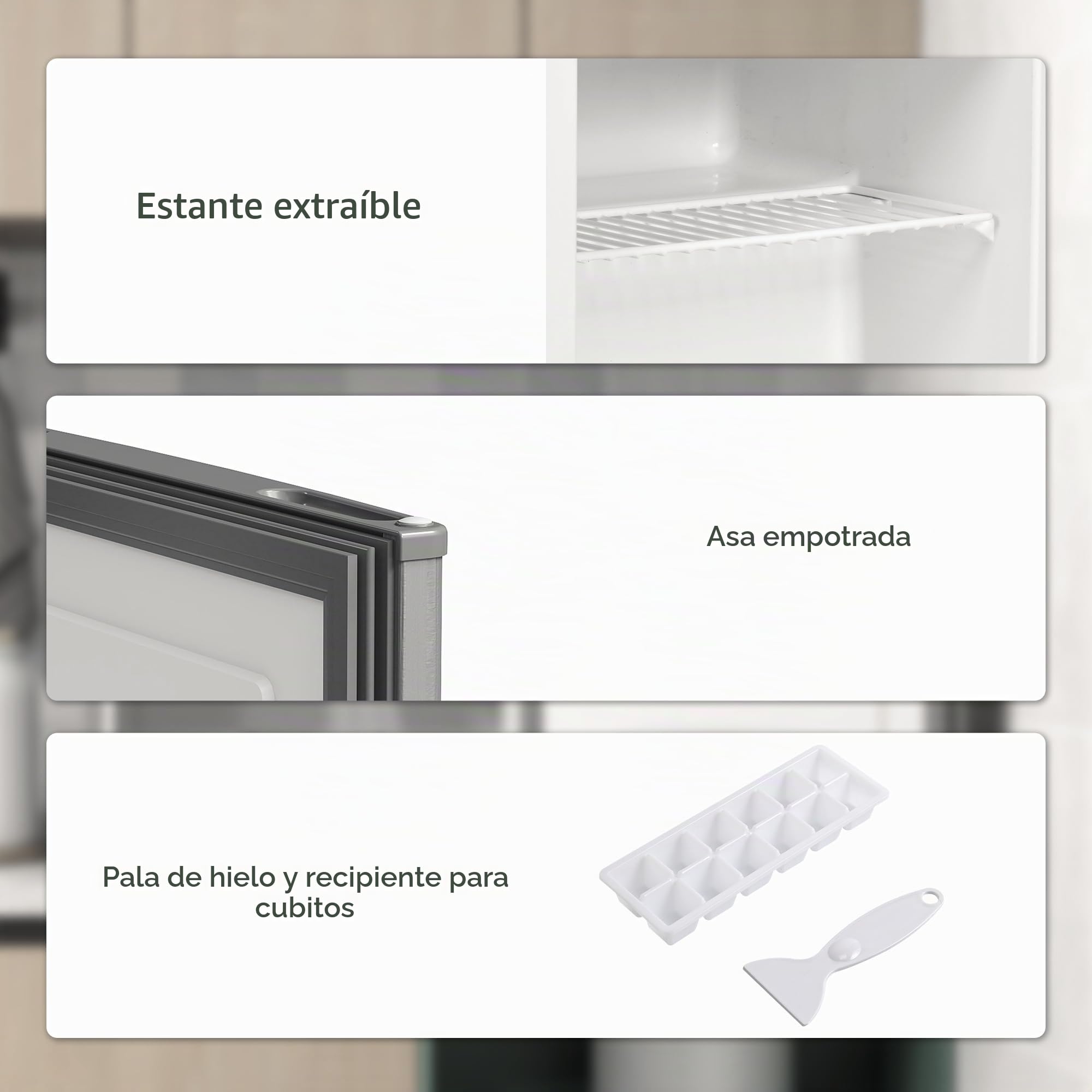 HOMCOM Minicongelador 35 L congelador cajón eléctrico independiente 161 W minicongelador mini frigorífico 41dB -14 a -24℃ Control de temperatura en 5 etapas 47 x 44,2 x 48,8 cm Gris