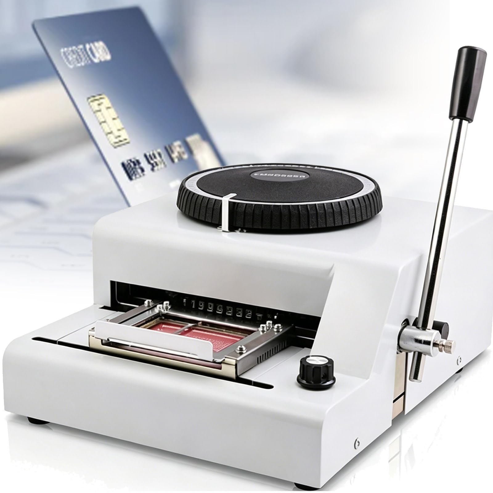 ZyKnaurral Manual Stamping and Embossing Machine, 72-Character PVC Cards Embosser, Letter Embosser, Embossing Machine for VIP, Gift, Credit Cards and ID Cards