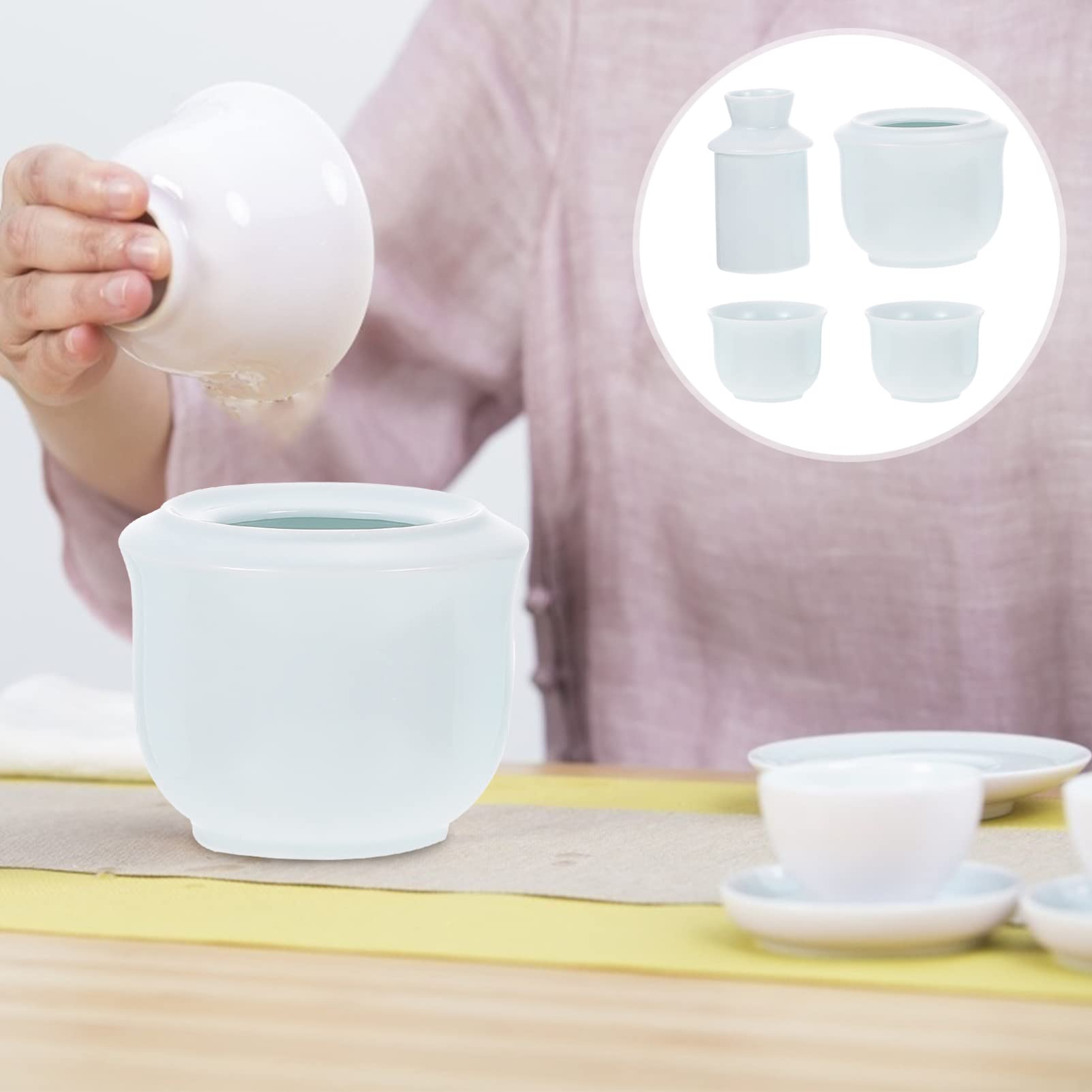 Tasse à saké traditionnelle, verres à vin en céramique, 2 ensembles de tasses en porcelaine, bouilloire de bureau en verre, chauffe-boissons chaudes et service de boissons chaudes, style japonais, ave