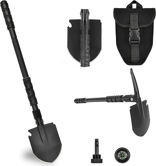 FullLit Folding Shovel, Camping Shovel (24.21''), Survival