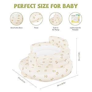 Momsnug Baby Beach ChairInflatable Baby Seat for Babies 3 Months and Up,Summer Bumbo Seat for Learning to Sit, Feeding, Camping