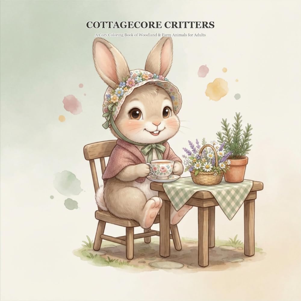 Cottagecore Critters: A Cozy Coloring Book of Woodland & Farm Animals for Adults