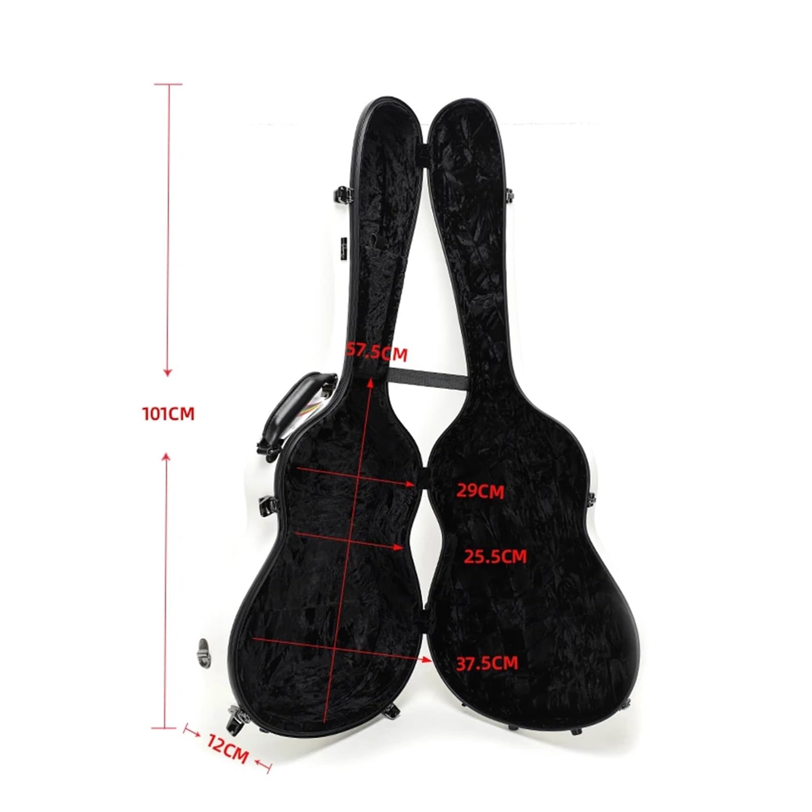Funda para Guitarra Estuche rígido for Guitarra clásica de 39 Pulgadas, Fibra Vidrio, Color Blanco Brillante para Guitarra