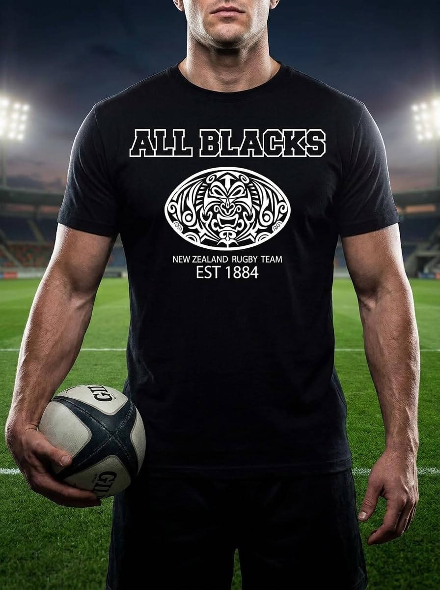 Męska koszulka Rugby All Blacks z reprezentacji Nowej Zelandii w rugby. Casual Wear
