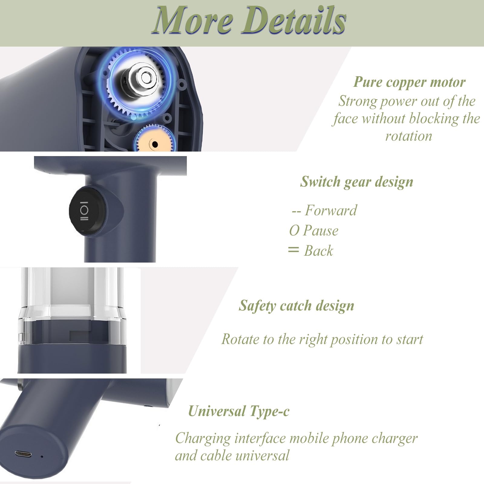 Máquina eléctrica de mano para hacer pasta de 40 W, portátil, con 6 discos de pasta, máquina automática para hacer pasta con taza medidora para lasaña de espaguetis (azul)
