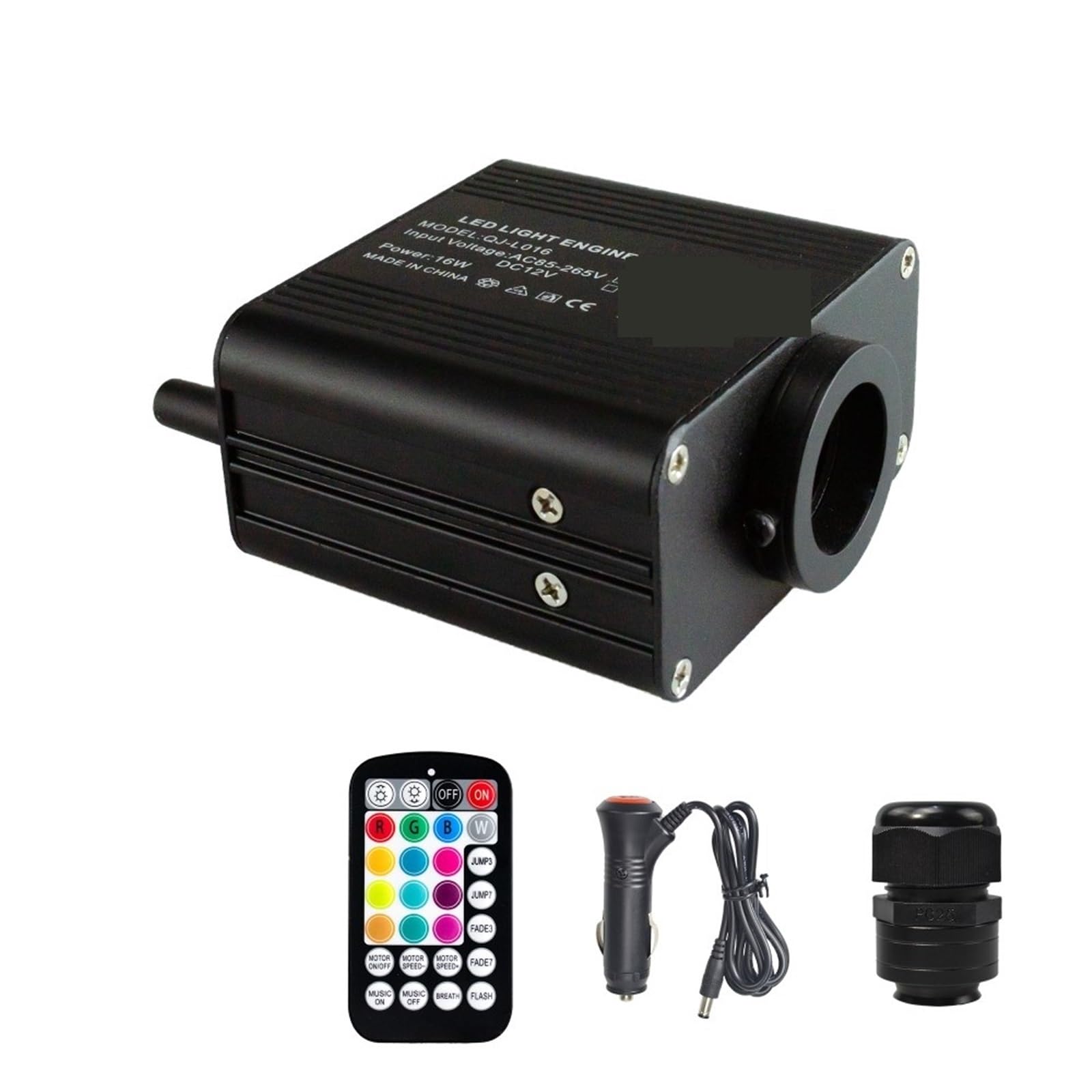 CUDTAPI LED Fiber Optic Light Engine 16W Twinkle&Sound Activate Fiber Optic Starlight Headliner Car Home Ceiling Sky Decorat APP Smart&Remote Control Light Engine