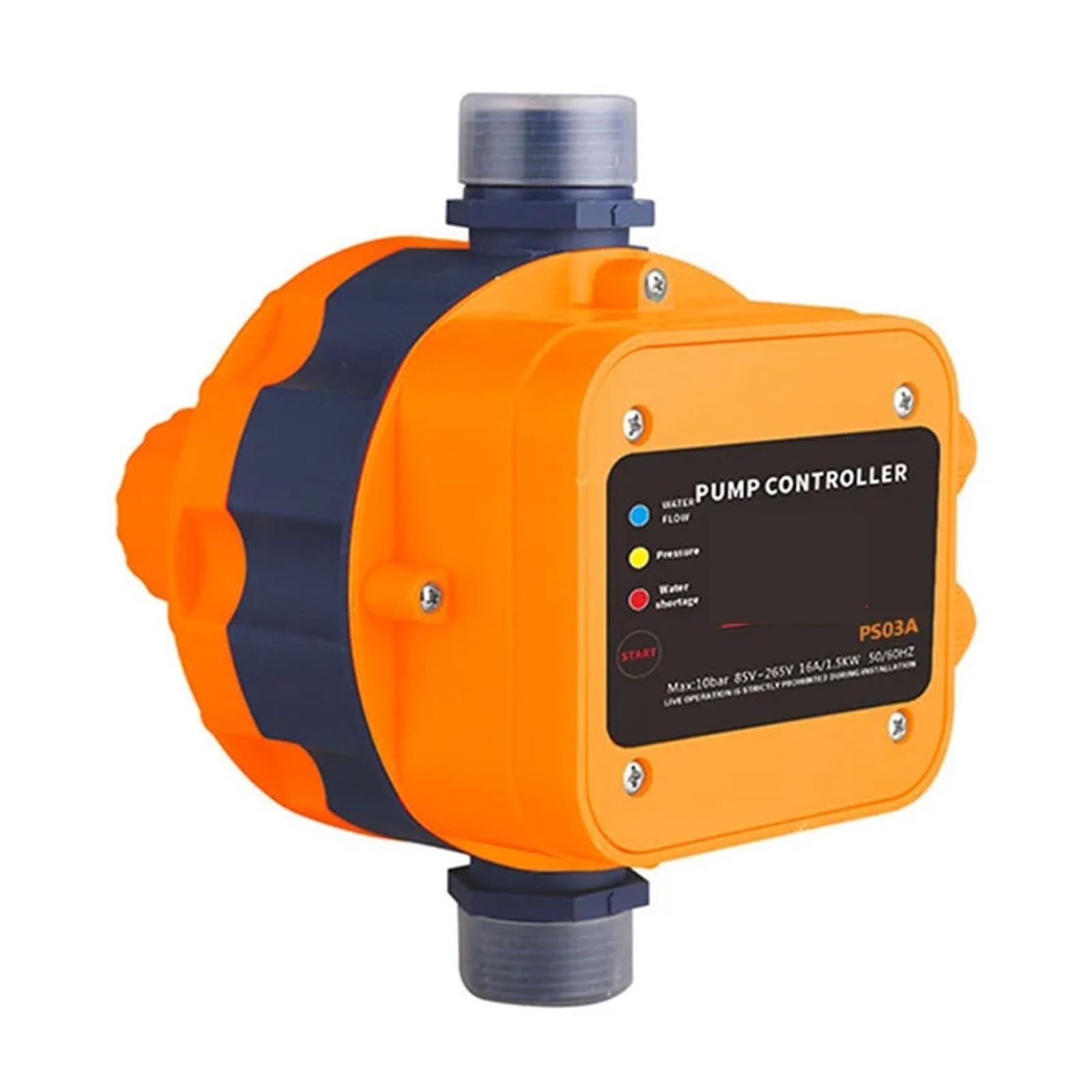Ciśnieniomierz, Automatyczny przełącznik kontroli ciśnienia do pompy wodnej PS03A 250V 1.1KW, przełącznik kontroli wody zegar cyfrowy sterownik pompy wodnej(Oranje)
